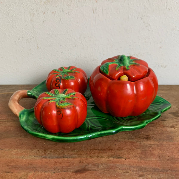 Vintage Keramik Menage in Tomaten Optik