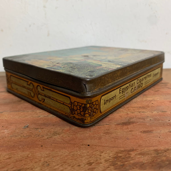 Vintage Zigaretten Blechdose Egyptian Cigarettes Gamia Barkukije Cairo