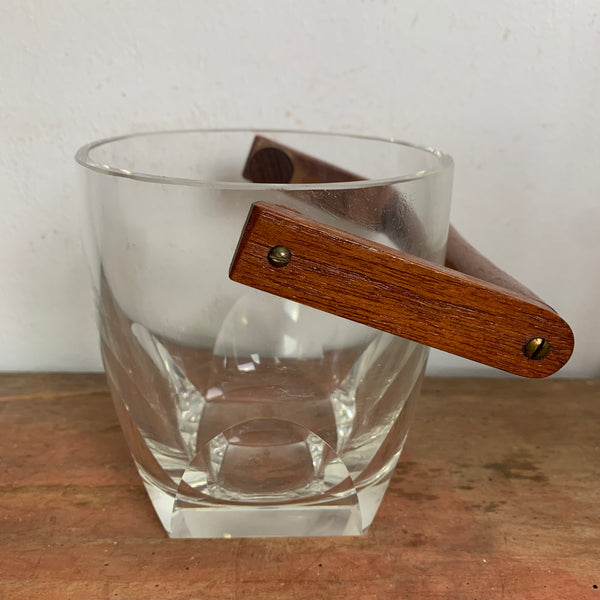 Vintage Eisbehälter mit Teakholz Henkel
