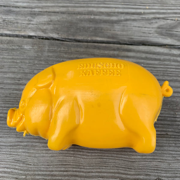Vintage Sparschwein von Eduscho Kaffee in gelb