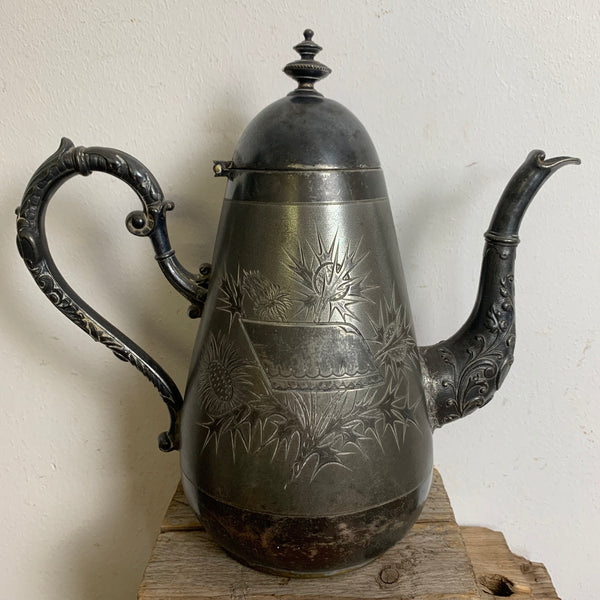 Jugendstil Kaffeekanne, Milchkännchen, Zuckerdose von WMF Britania
