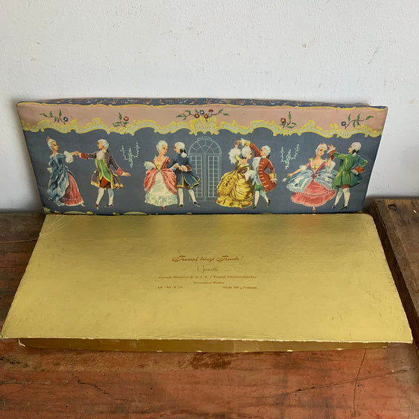 Vintage Trumpf Pralinenschachtel Operette aus den 50er Jahren mit Stoffbezug