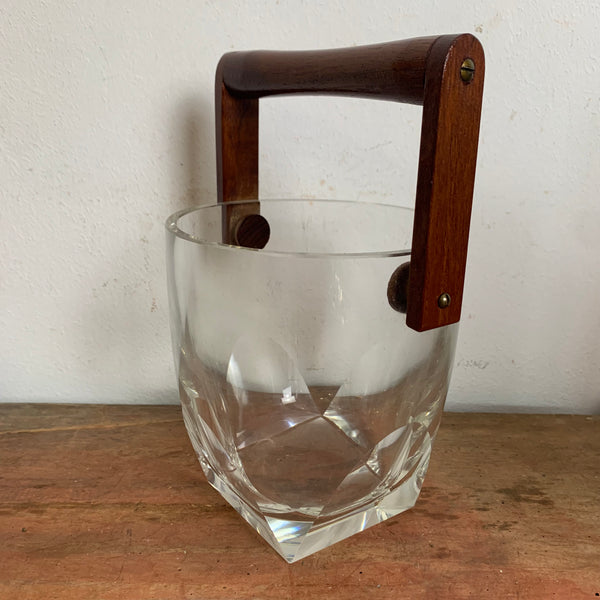 Vintage Eisbehälter mit Teakholz Henkel