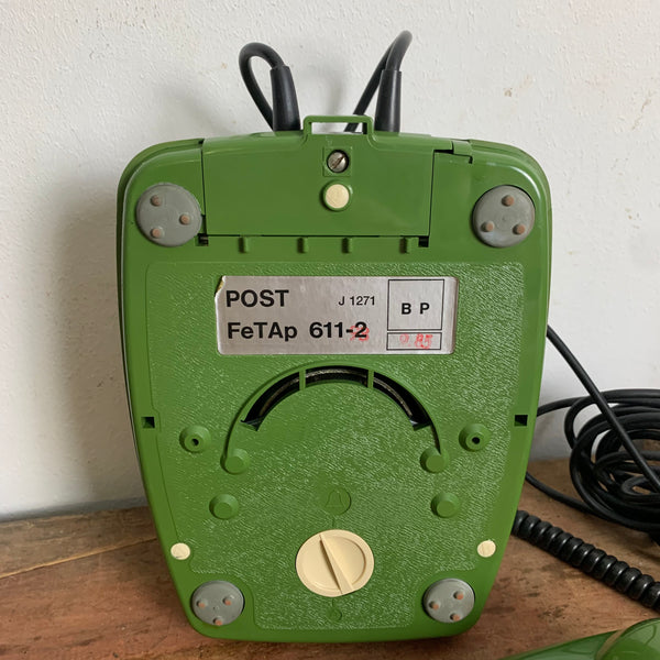 Vintage grünes Wählscheiben Telefon