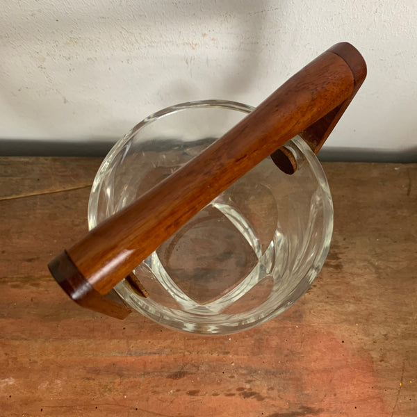 Vintage Eisbehälter mit Teakholz Henkel