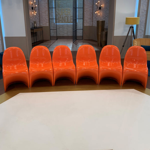 Vintage Pantonstuhl Panton Chair von Verner Panton für Fehlbaum Herman Miller in in orange
