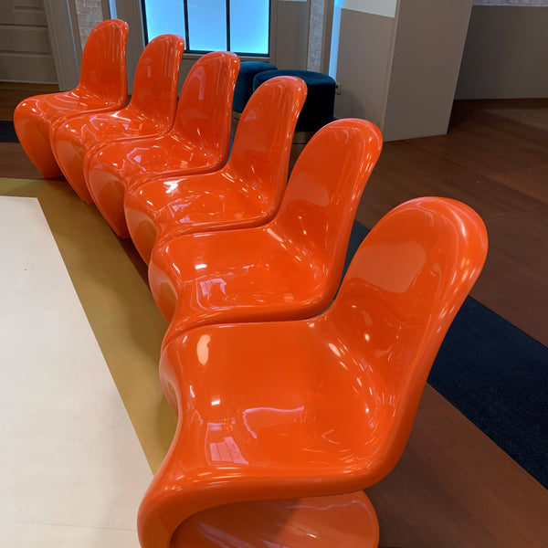 Vintage Pantonstuhl Panton Chair von Verner Panton für Fehlbaum Herman Miller in in orange