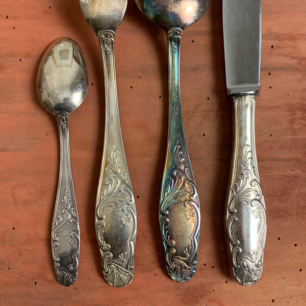 Versilbertes Jugendstil Besteck