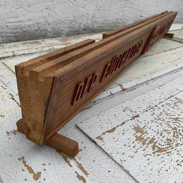 Vintage Reklame Geha Füllhalter Holzschild