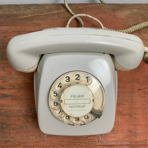 Vintage graues Wählscheiben Telefon