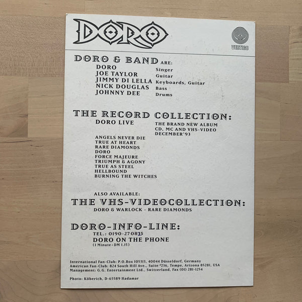 Autogramm Doro Pesch und Band Warlock