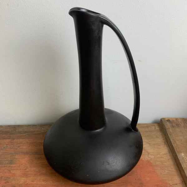 Seltene 50er Jahre Vase Gmundner Keramik 2718-1 mattschwarz