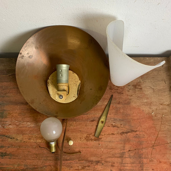 Mid Century Wandlampe aus Kupfer