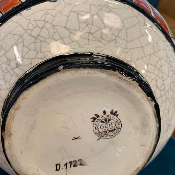 Vase aus Keramik von Boch Frères des Designers Charles Catteau Art Deco
