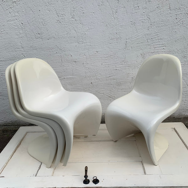Vintage Pantonstuhl Panton Chair von Verner Panton für Fehlbaum Herman Miller in weiß