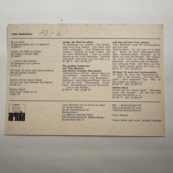 Autogramm Tony Marshall