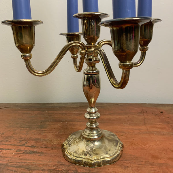 Vintage versilberter fünfarmiger Kerzenständer