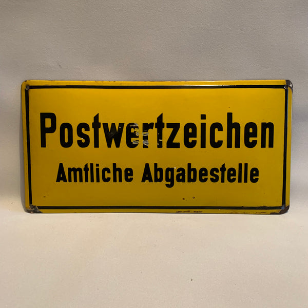 Emaille Schild Postwertzeichen