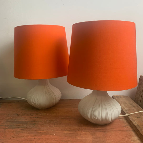 Paar vintage Nachttisch Lampen aus Biskuitporzellan von Rosenthal