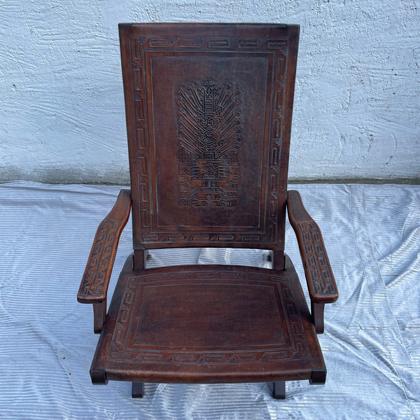 Leder-Klappstuhl von Angel I. Pazmino