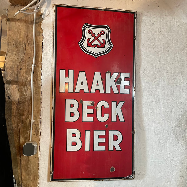 Emailleschild Haake Beck Bier