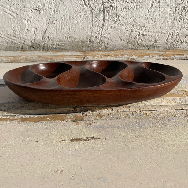 Vintage Teakholz Schale von Laur Jensen für Odense