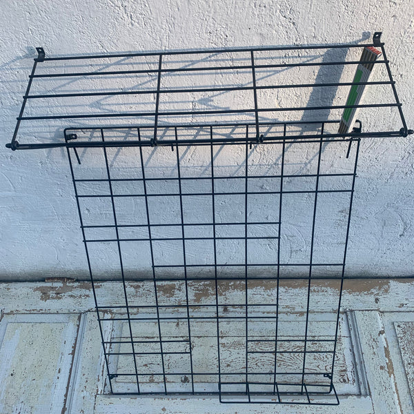 Vintage Draht Gitter Garderobe im Sting Design schwarz