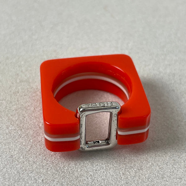 Ring 70er Jahre Acryl Silber 925