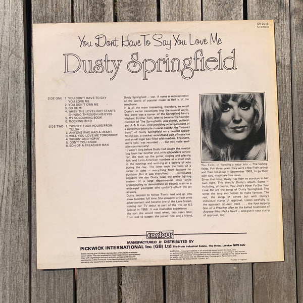 LP Dusty Springfield You Dont Have To Say You Love Me