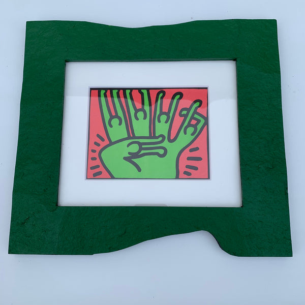 Kunstdruck von Keith Haring Woodstone Rahmen