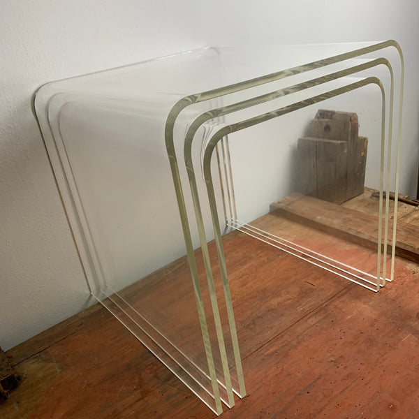 Vintage Beistelltisch aus Acrylglas 3er Set