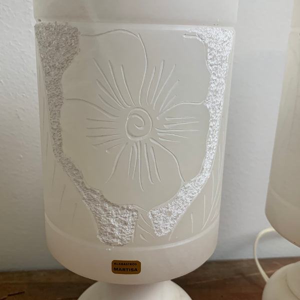 Ein paar vintage Nachttischlampen aus Alabaster