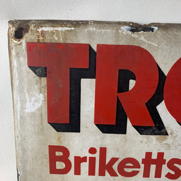 Emaille Schild Troll Briketts