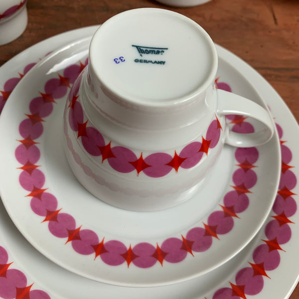 Vintage Kaffeeservice für 12 Personen von Thomas Rotunder Pink