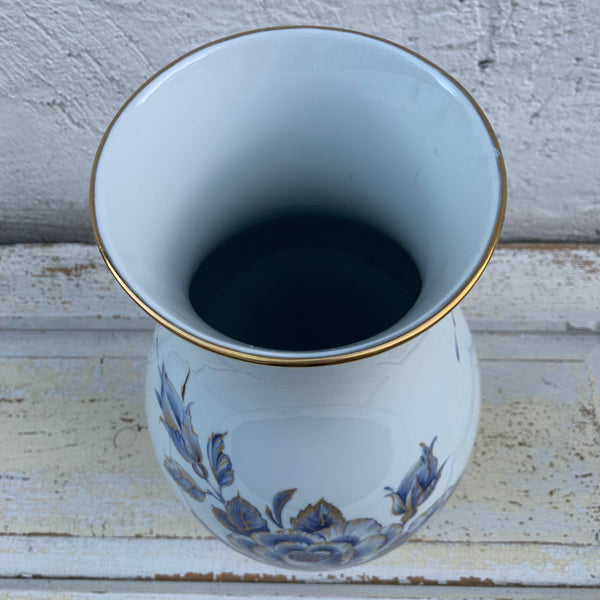Große Porzellan Bodenvase blau gold