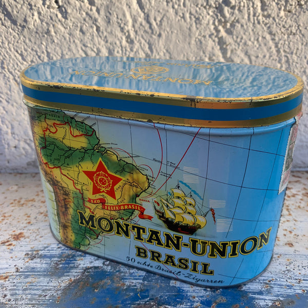 Vintage Zigarren Blechdose Montan-Union Brasil