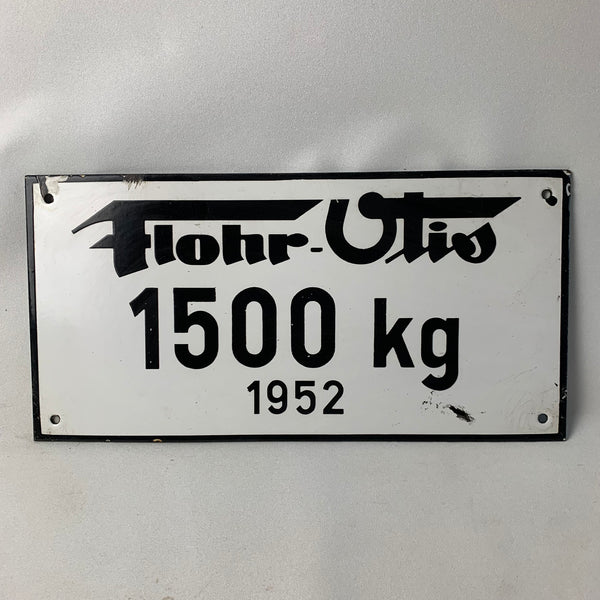 Seltenes Emaille Schild von Flohr Otis