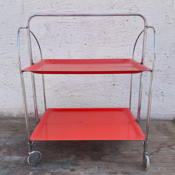 Klappbarer Dinett Barwagen von Bremshey Solingen in orange