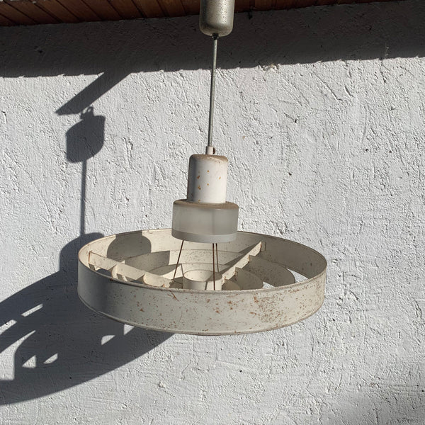 Große modernistische industrielle Art Deco Deckenleuchte von Siemens und Schuckert