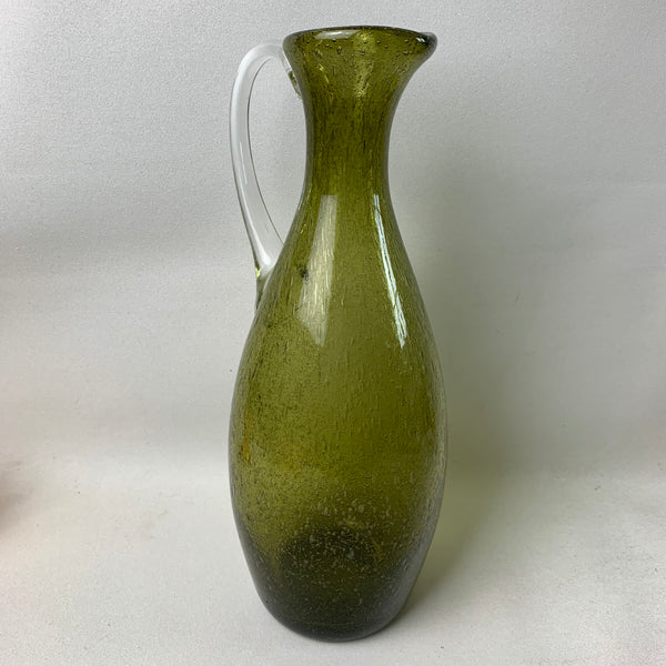 Vintage Kanawha Green Crackle Glas Karaffe