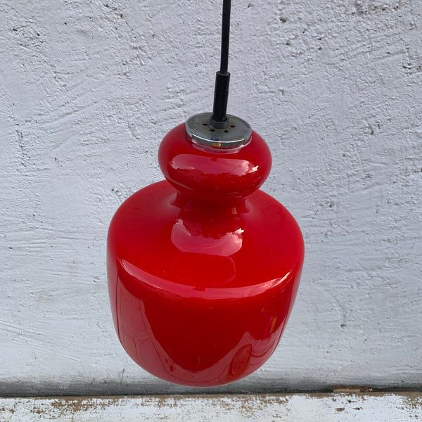 Rote Deckenlampe von Peill und Putzler