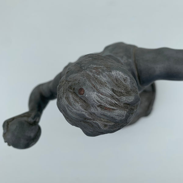 Zinkguss Figur Kugelstoßer von O. Ruffony