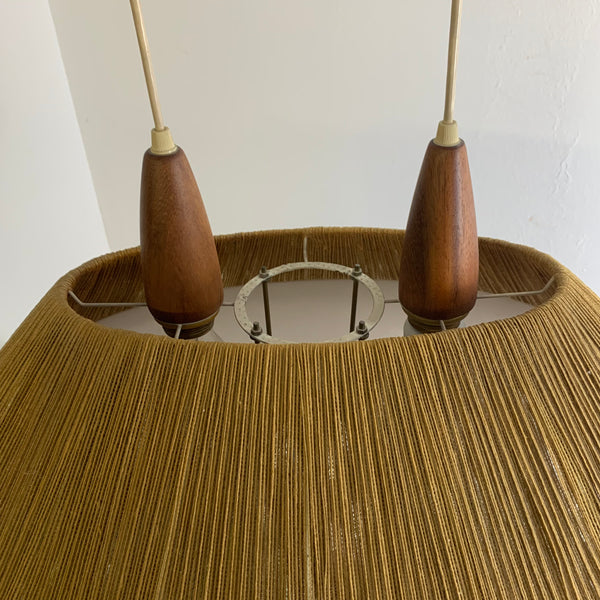 Vintage Sisal Deckenlampe von Temde