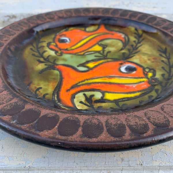 Vintage Keramik Wand Teller Fisch Motiv