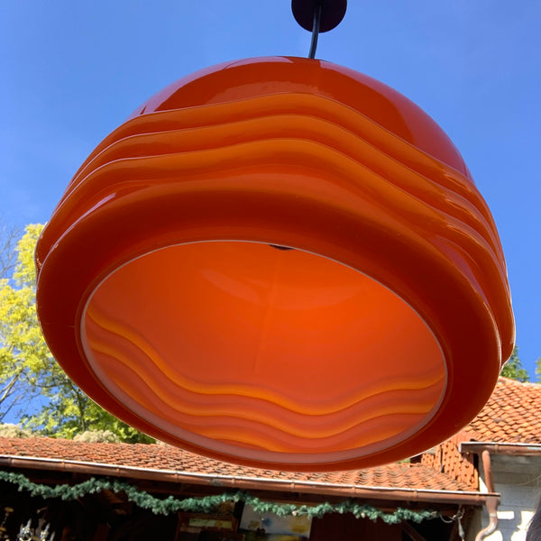 Vintage orange Glaslampe