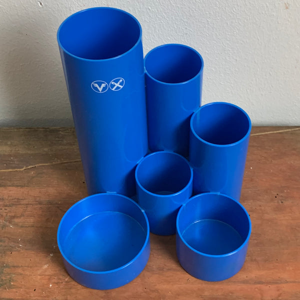 Vintage Stifthalter Utensilo blau