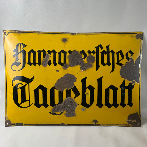 Emaille Schild Hannoversches Tagesblatt