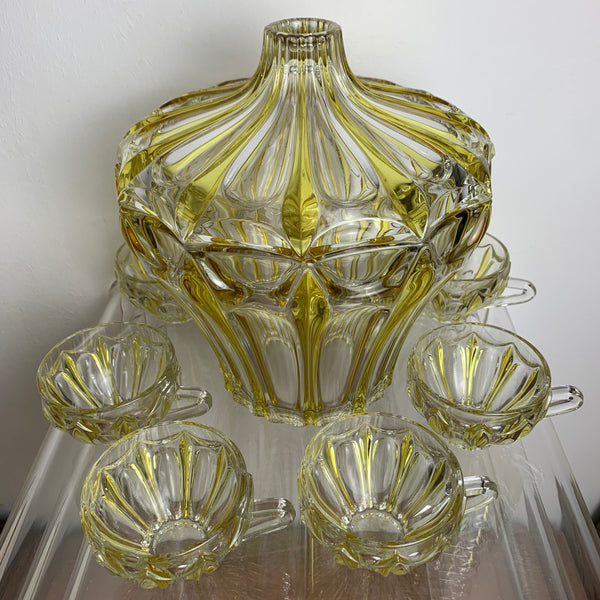Vintage Bowle Service Waltherglas für 6 Personen