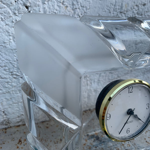 Vintage Walther Glas Tischuhr