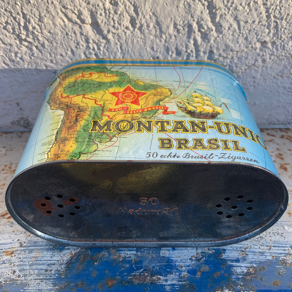 Vintage Zigarren Blechdose Montan-Union Brasil